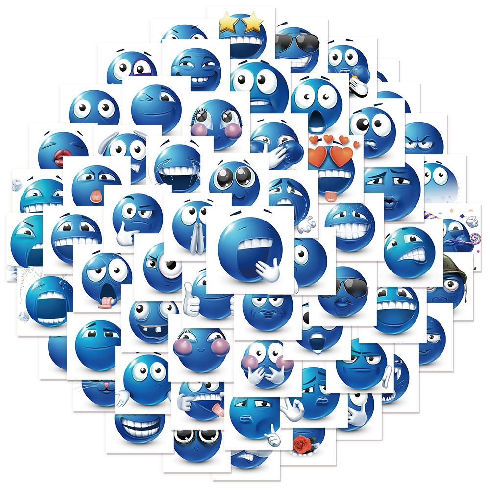 62 PCS Autocollants Drôles Sinistres Amusants Haricots Bleus Sacs DIY Ordinateurs Portables Bouteilles d'Eau Autocollants