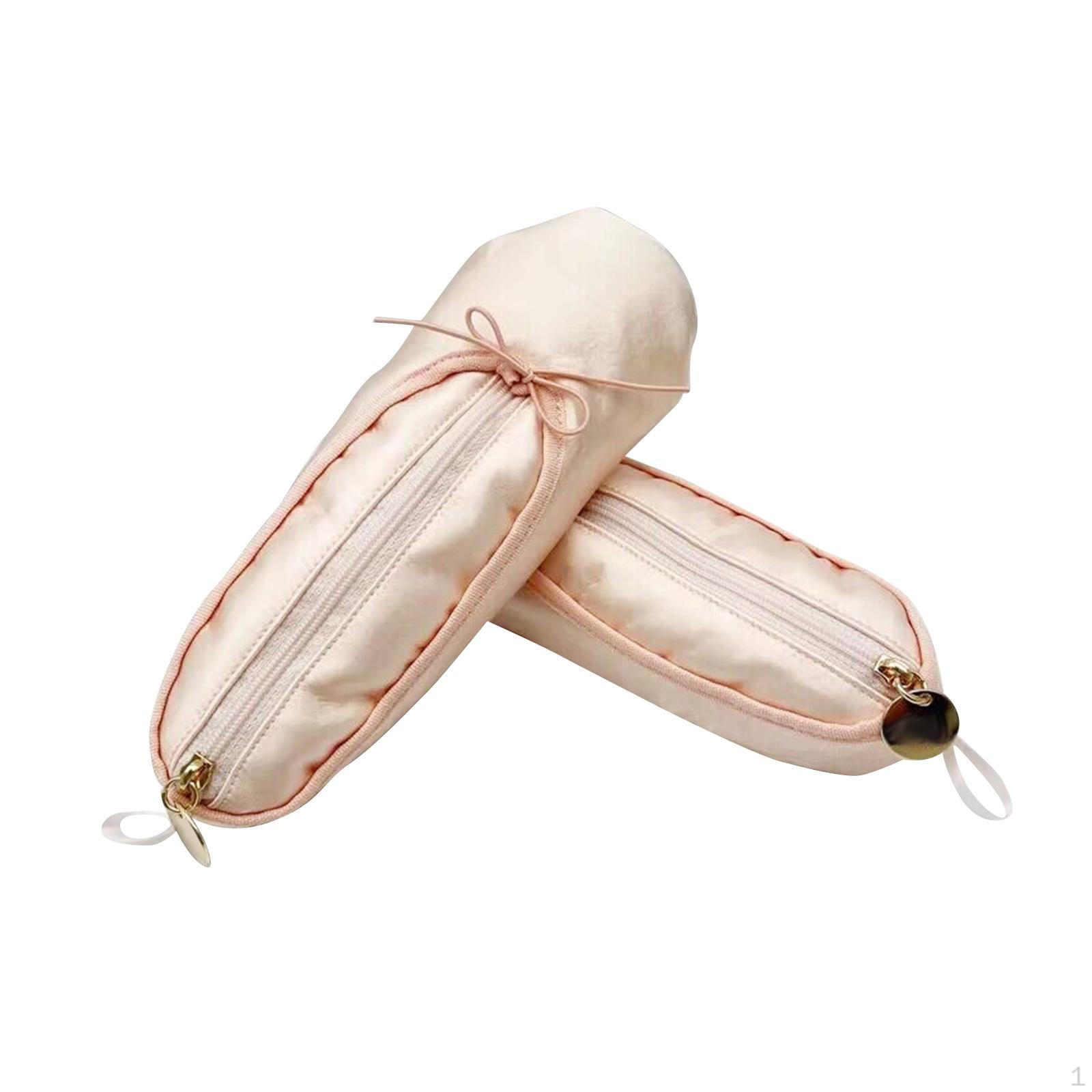 

2x Pen Bag Pencil Pouch Cute Stationery Organizer Portable Soft Cloth Storage