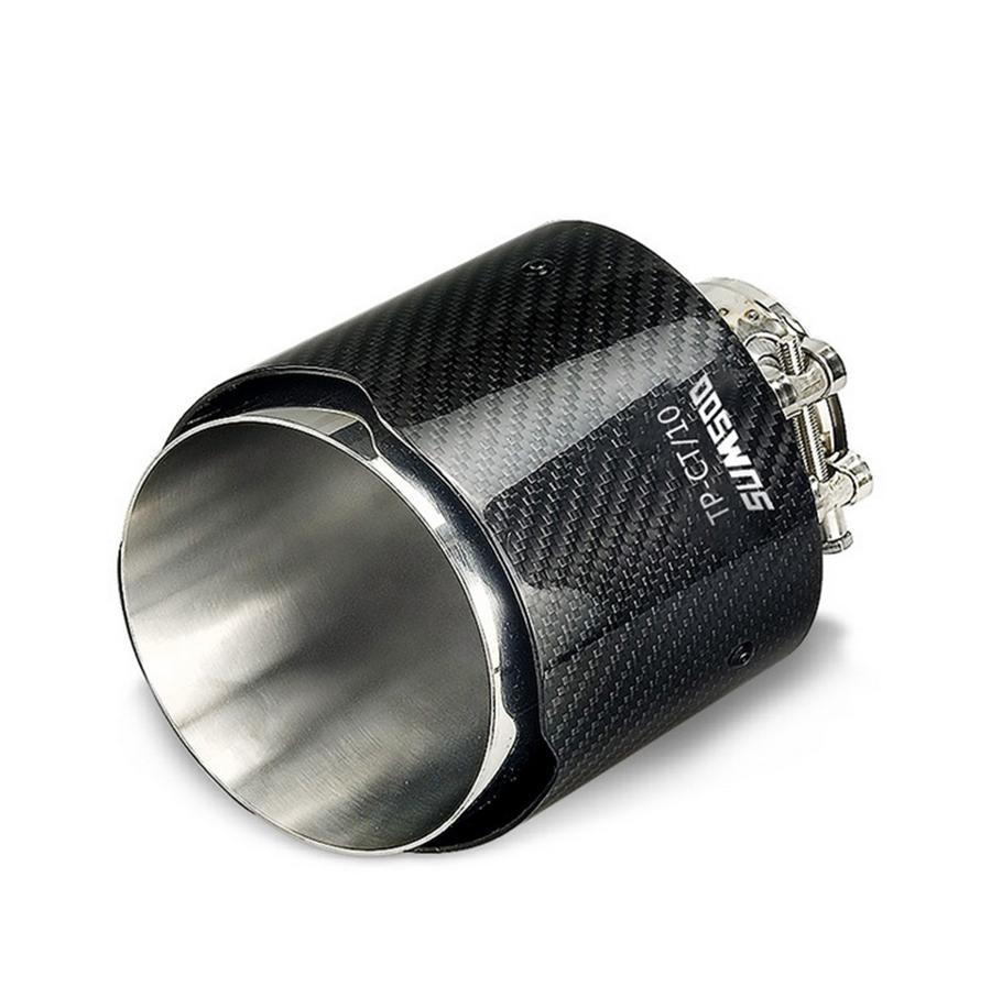 1pcs Car Carbon Fiber Exhaust Tip Muffler Pipe Universal Pipes Tail 63mm 2.5"Inlet 127mm 5"Outlet