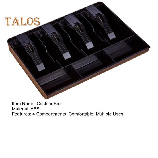 Kassenbox Geldtablett mit Metallclip 4 Fächer Kassierer Sicheres Geldbörsendesign Praktischer Kasseneinsatz Ersatz