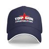 TOP GUN CONSTRUCTION BASEBALLKAPPE SCHWARZ MIT ROTEM STERN-LOGO UnisexS VERSTELLBARER HUT FÜR ARBEIT UND FREIZEITSTIL