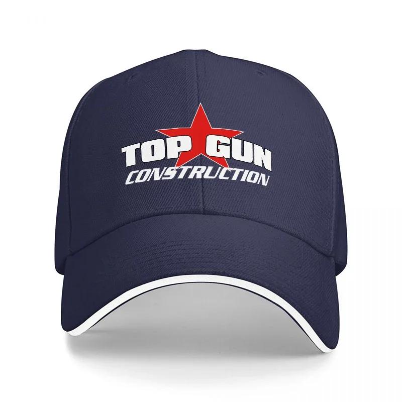 TOP GUN CONSTRUCTION BASEBALLKAPPE SCHWARZ MIT ROTEM STERN-LOGO UnisexS VERSTELLBARER HUT FÜR ARBEIT UND FREIZEITSTIL