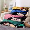 1Pc Heroic Anime Characters Flannel Blanket, Soft And Comfortable, Casual Warm, Camping Travel, Christmas, Halloween Xmas Gift Y1610