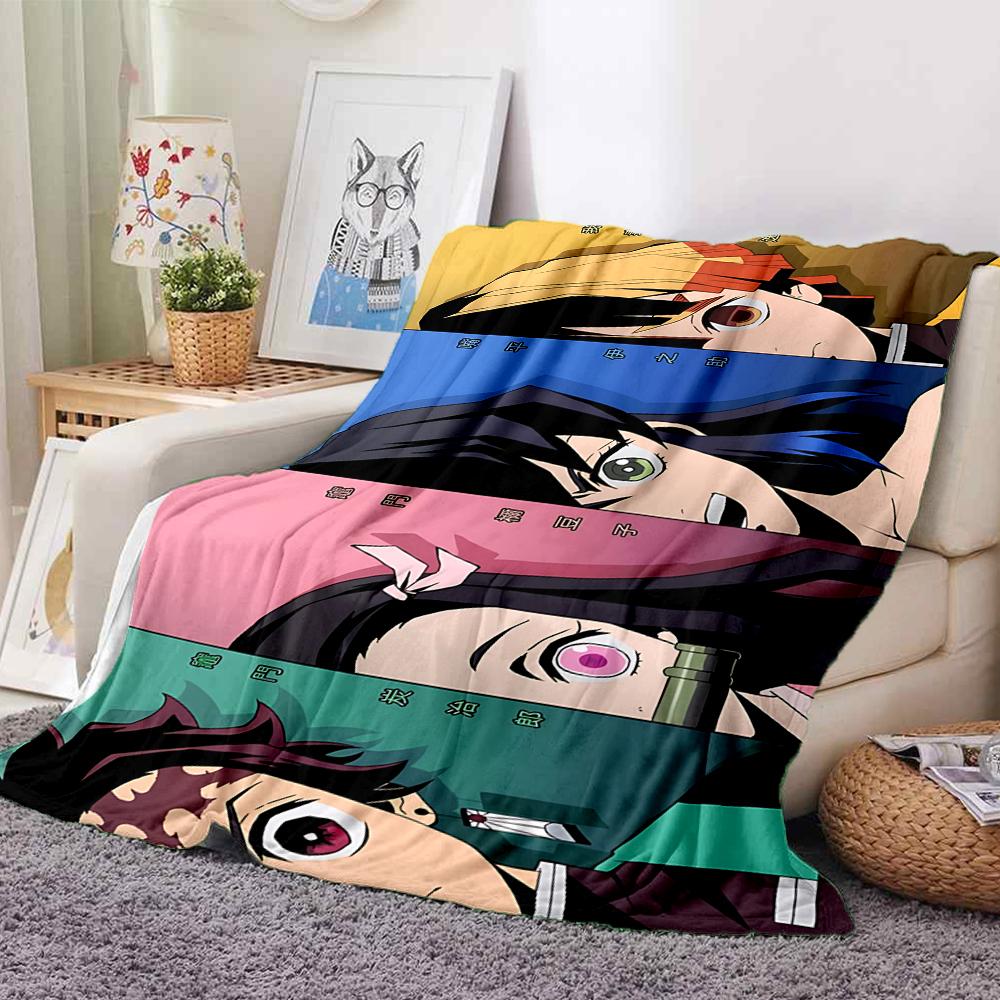 1Pc Heroic Anime Characters Flannel Blanket, Soft And Comfortable, Casual Warm, Camping Travel, Christmas, Halloween Xmas Gift Y1610