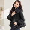 Women Winter Short Hooded Cotton Coat Thick Warm Loose Fit Puffer Jacket for Petite Casual Outerwear