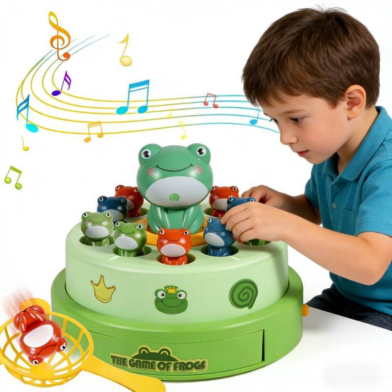 Electric Music Jumping Frog Spin Toy For Kids With Voice Control And Parentchild Interaction
