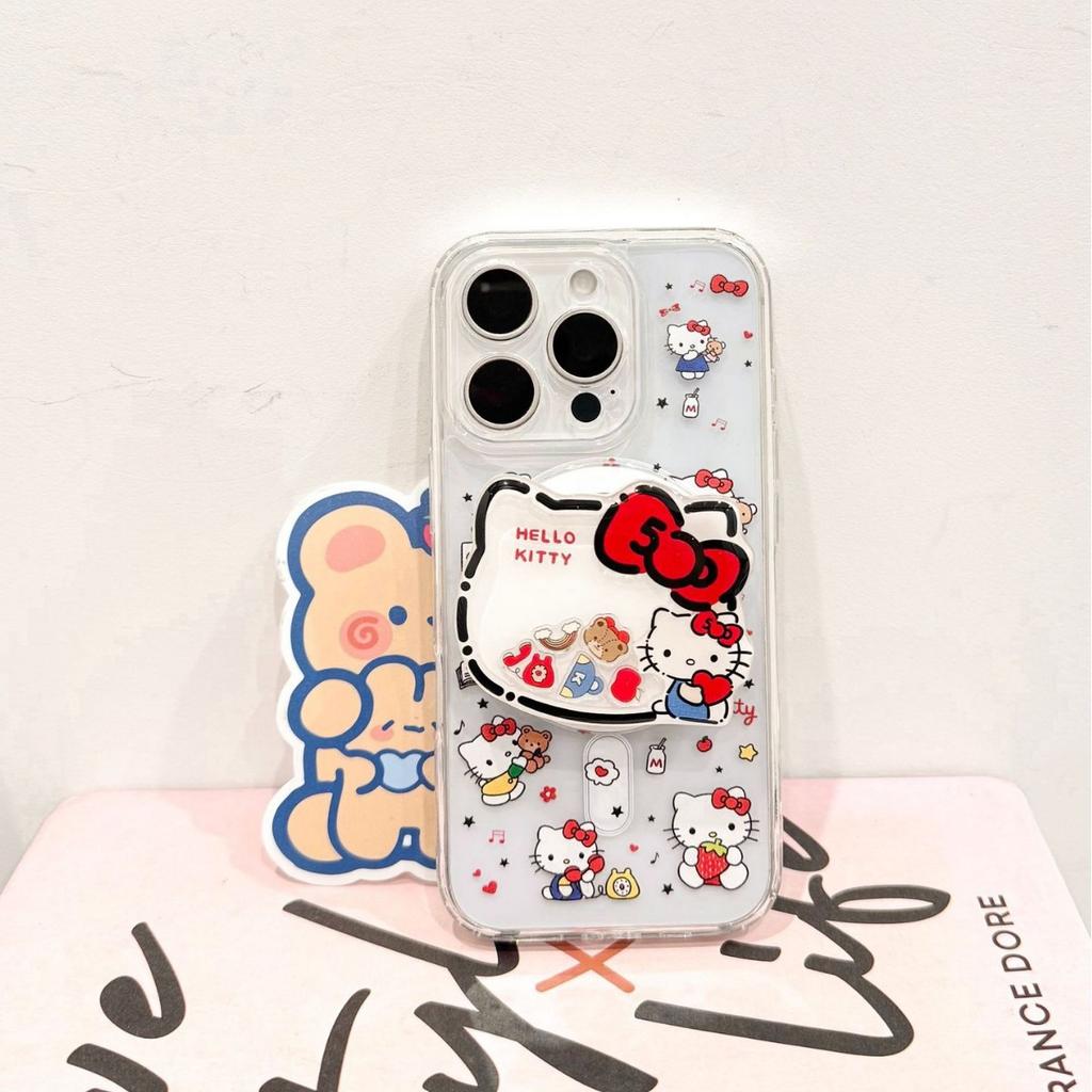 Full screen kitten mobile phone case with bracket, suitable for Apple iPhone 17 magnetic attraction 16promax new 15/14 sets