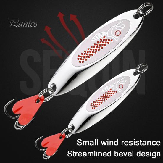 8Pcs 7/10/14/18G Fishing Spoon Lure with Sharp Hook Pike Bass Crappie Walleye Metal Spinner Sequin Jigging Swimbait Saltwater Freshwater Fishing