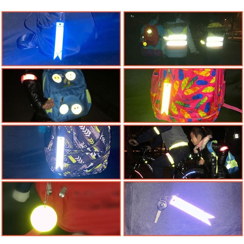 

Safety Reflective Bag Pendant Hi-Visibility Adults Children Backpack Gear Bright