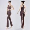 Women's Summer Yoga Tank Top with Chest Pads - Professional, High-End, Long Sleeveless Pilates Fitness Set