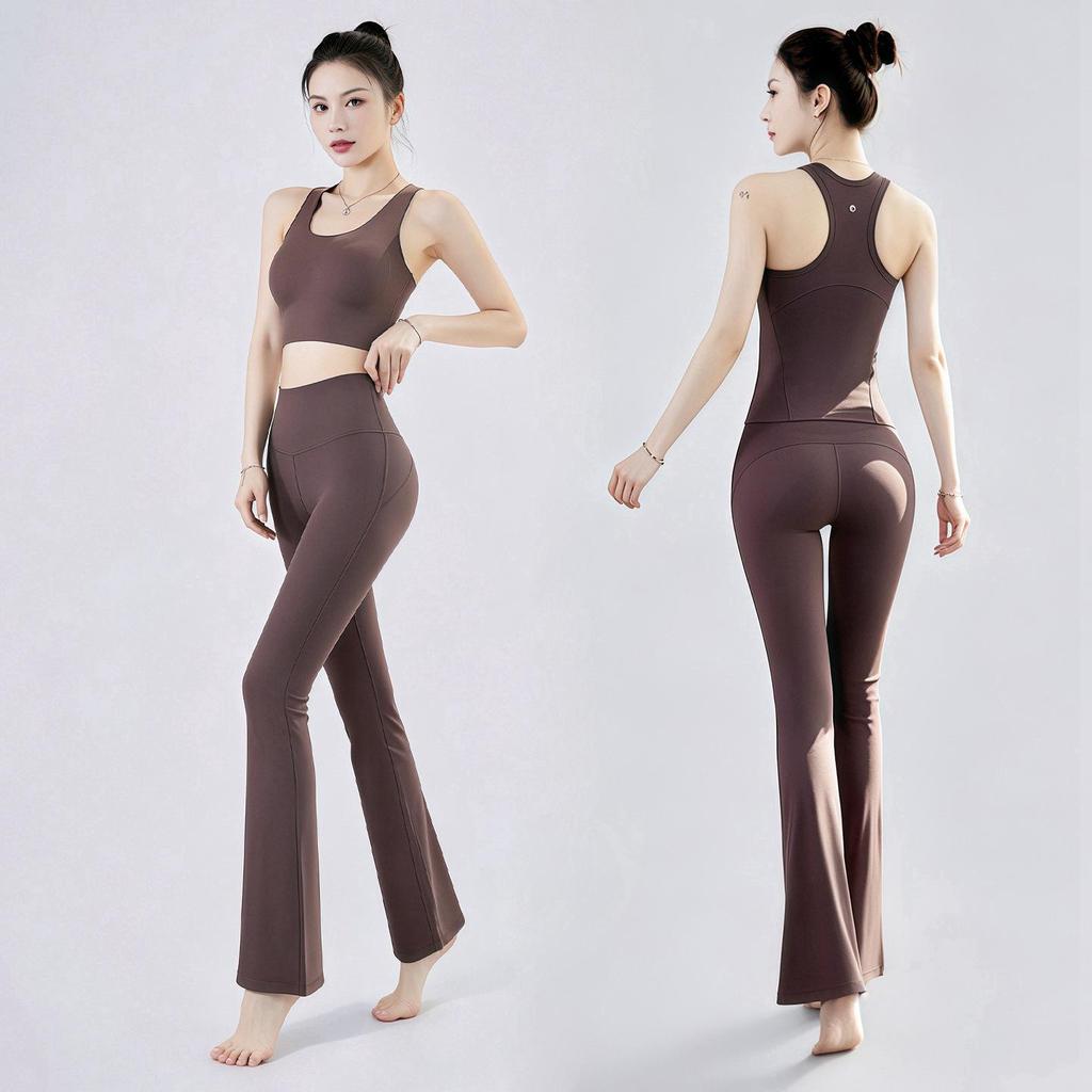 Women's Summer Yoga Tank Top with Chest Pads - Professional, High-End, Long Sleeveless Pilates Fitness Set