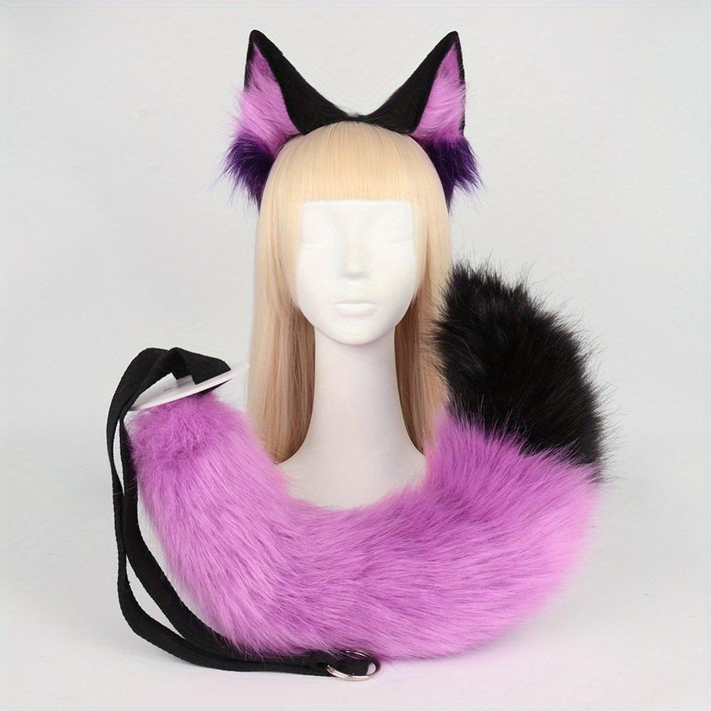 Handmade Cosplay Animal Ear & Tail Set: Ear Headband + Tail Accessories, Complete Costume Props Kit