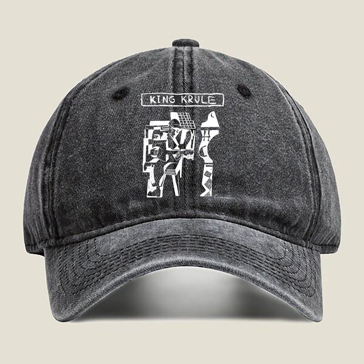 

King Krule Silhouette Fashion Washed Baseball Cap Hat Outdoor Activities One Size чёрный