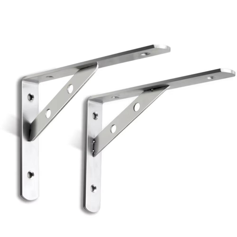 3mm 90° Stainless Steel Corner Bracket - Heavy Duty Wall Support for Shelves Partitions Triangular Layer Board Bracket organizer