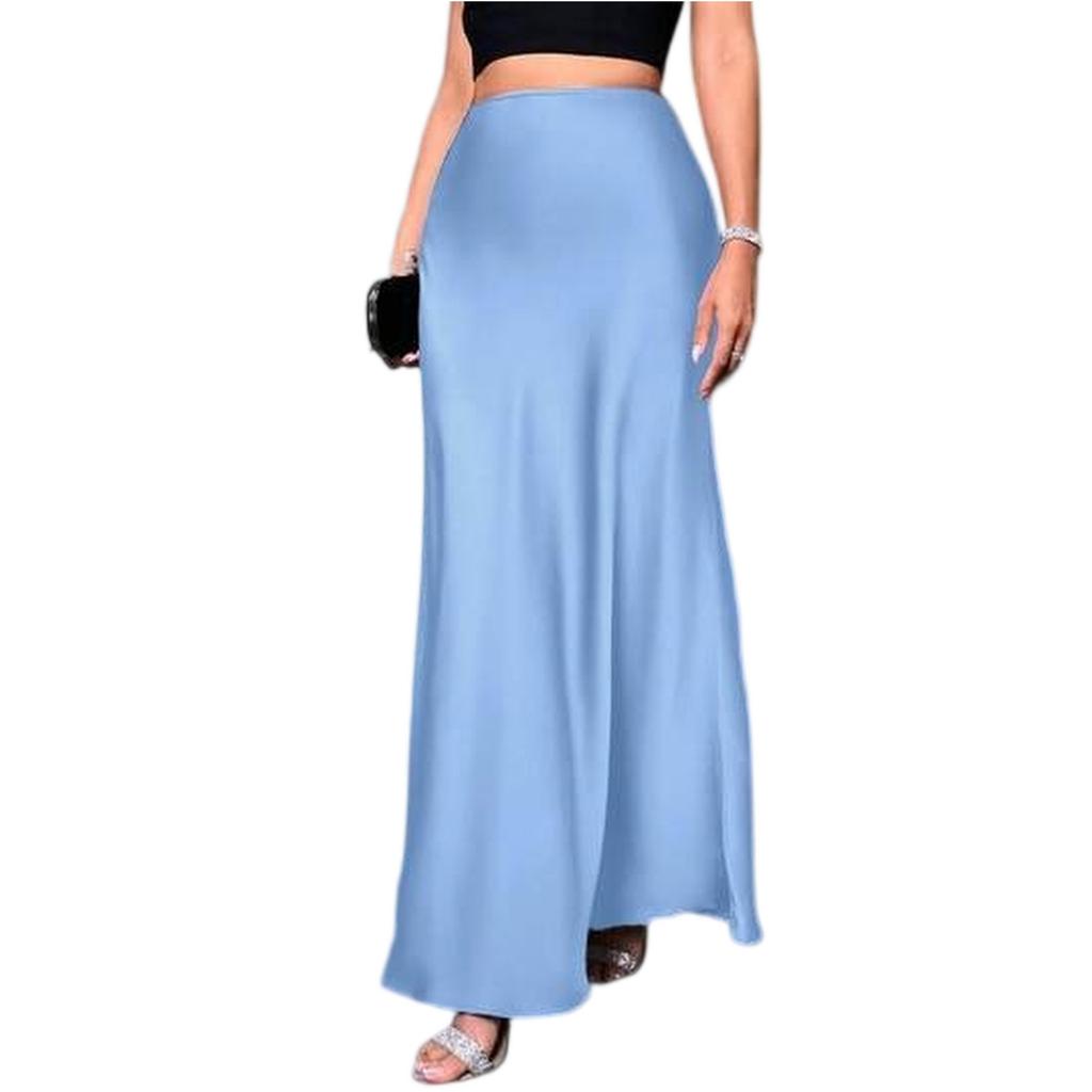 Women's Fashionable And Casual Design French Elegant Draped Satin Skirt