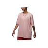 Jordan Essentials Solid Logo Loose Round Neck Short Sleeve Drop Shoulder T-Shirt Women Tops Light-Pink FV1133-621