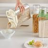 Convenient Food Organizer Clear Plastic Rice Bin with Sealed Rings for Dry Goods Rice Bucket for Household Kitchen Use