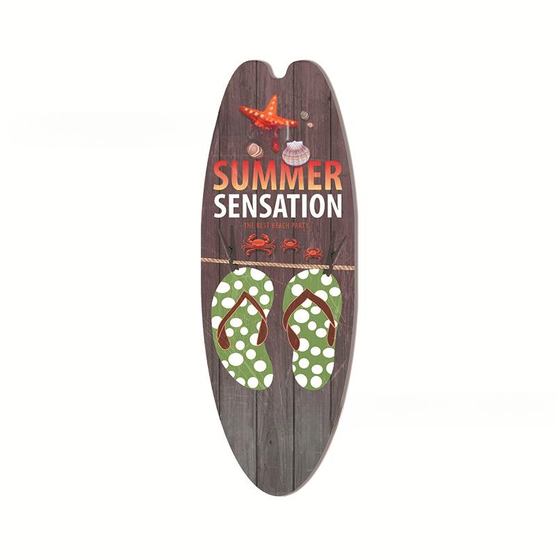 Summer Beach Ocean Themed Casual Decor Surfboard Wooden Bar Home Walls Vintage Decorated Wooden Boards