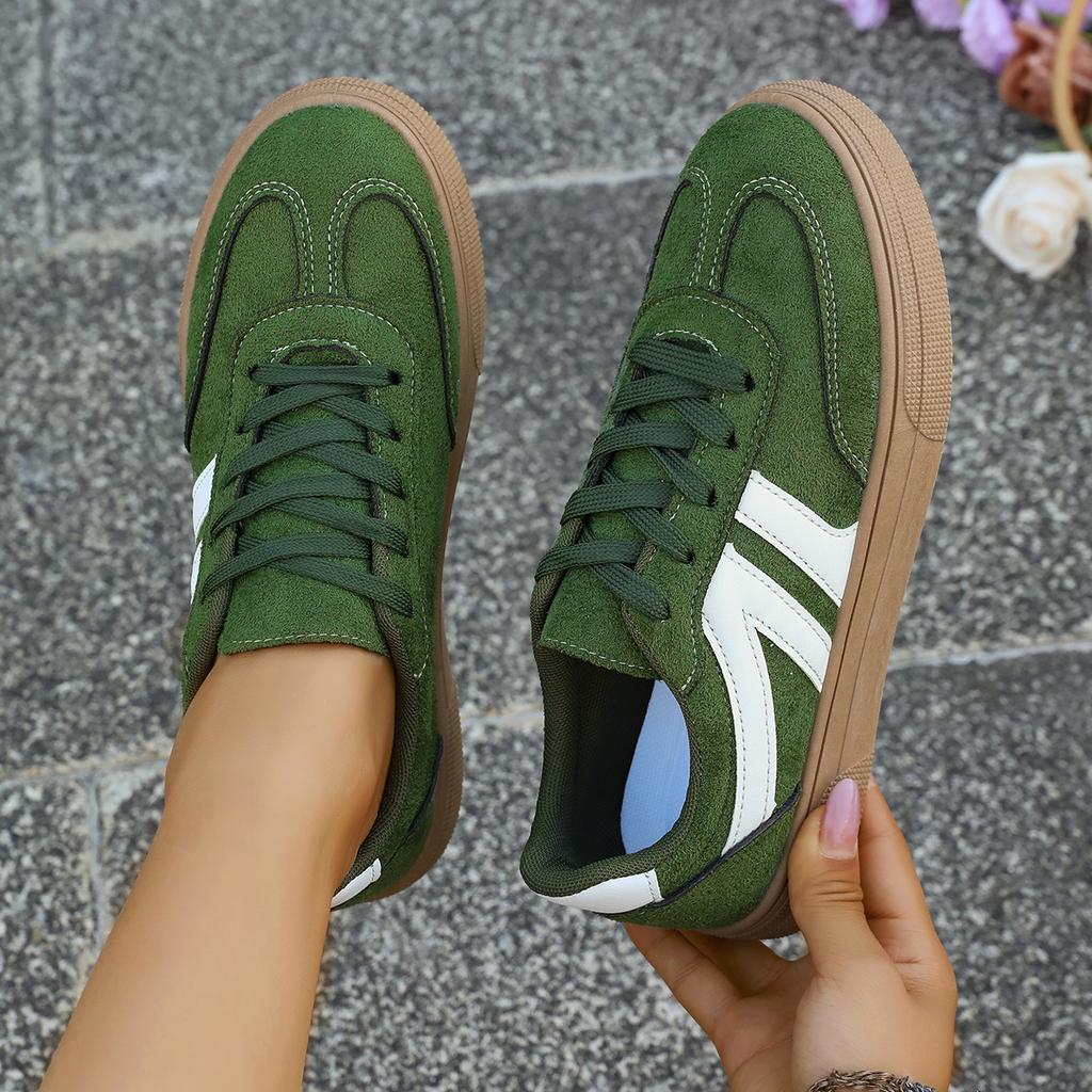 Fashion Women Tennis Sneakers Flats Ladies Fashion Mixed Colors Lace-up Vulcanized Shoes Women Spring Autumn Baotou Outdoor Sneakers