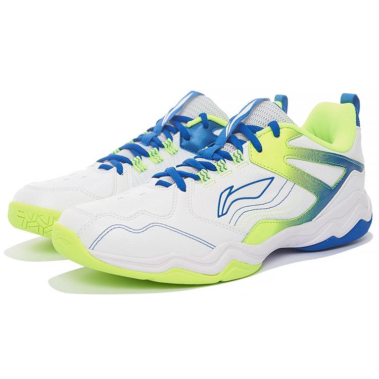 New LINING Sound Waves Badminton Shoes Unisex Low Top Standard White/Pale Blue AYTS036-1