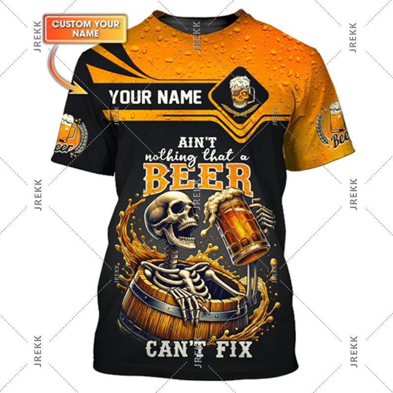 

Beer Lovers Club Funny Custom Name T-shirt For Men Humour Personality Short Sleeve Tee Top Summer Casual 3D Print Darts Shirt 6XL