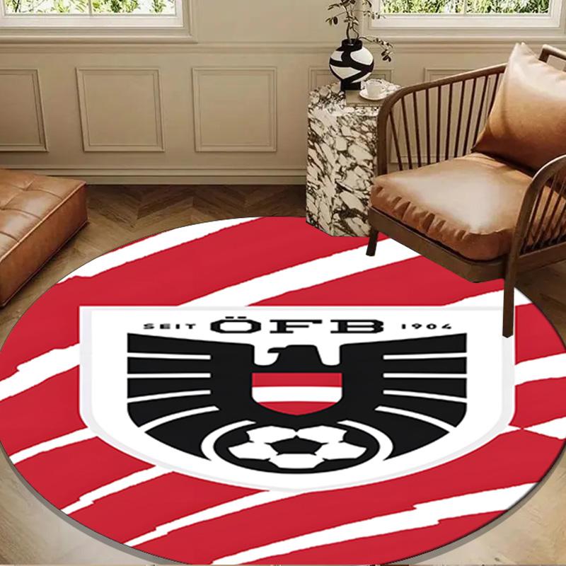 Austria Football Emblem Round Mat Home Decor, Chair Rug For livingroom,Bedroom, Doormat Home Decor Birthday Gift Christmas Gifts