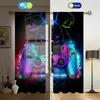 Zasłony Gamingowe Draperie Dziecięce Gamer Gry Wideo Zestaw Zasłon dla Chłopców Nowoczesny Kontroler do Gier Zasłona Materiałowa Zielony Gamer 2 Sztuki