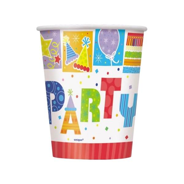 Unique Party Stil 266ml Partybecher (Packung mit 8)