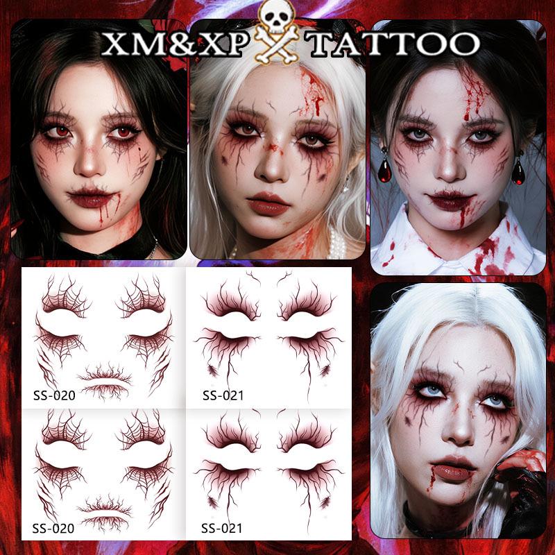 Waterproof Bloodshot Halloween Tattoo Stickers for Party and Role-Playing
