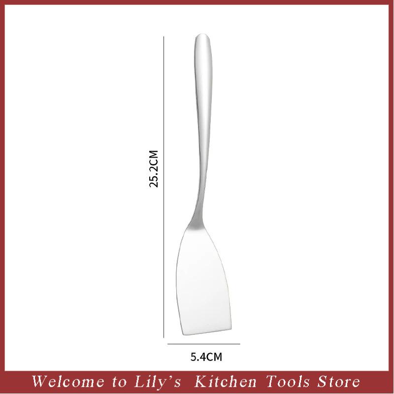 304 Stainless Steel Cooking Spatula Turner Steak Pancake Frying Shovel Multifunction Pizza Pastry BBQ Tools Kitchen Accessories
