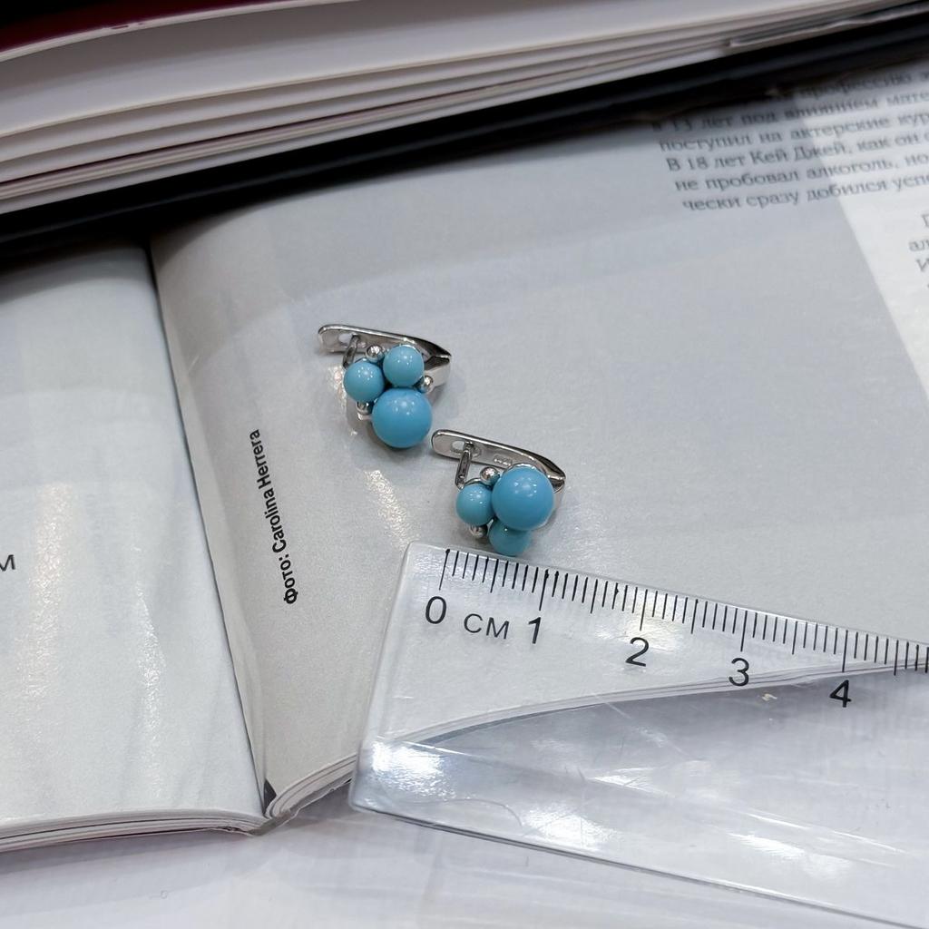 Серебряные серьги с бирюзой (2168133)