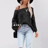 Autumn and Winter New Large Size Loose Knitted Sweater European and American Women's Clothing Crew Neck Fashion Pullover Sweater