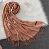 Luxury Brand Solid Women Cashmere Scarf Autumn Winter Warm Shawls Wraps 2021Men's Pashmina Tassels Scarves Female Foulard Mujer