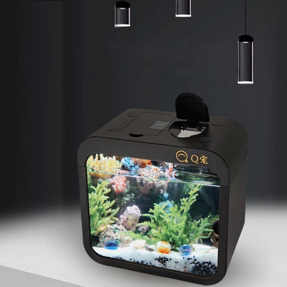 Mini Mini Desktop Fish Tank Trasparente Building Block Fish Tank Ufficio