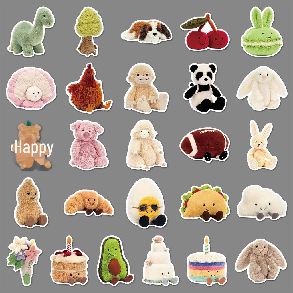 51 Personalized Jellycat Graffiti Cartoon Stickers for Cute Doll, Computer & Phone Decoration
