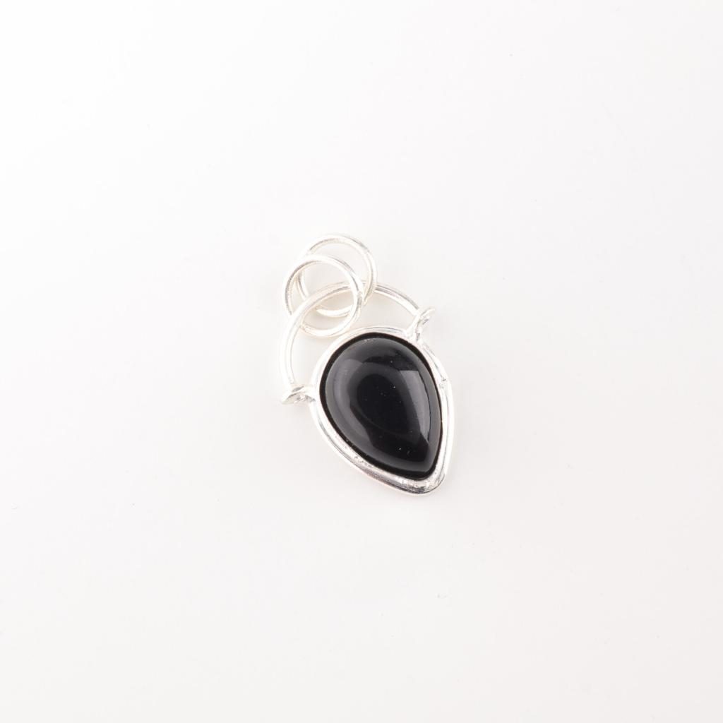 Black Tourmaline Gemstone 925 Sterling Silver Jewelry Handmade Designer Pendant PP-56-24