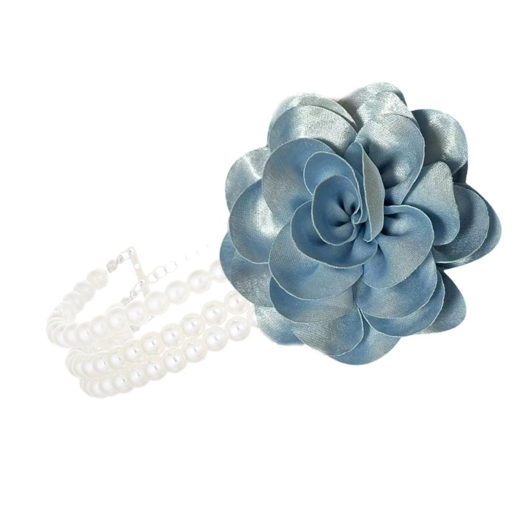 Elegant Floral Charm Necklace Adjustable Chain for Sensitive Skin Simulated Pearls Neckchain Jewelry for Women Lady