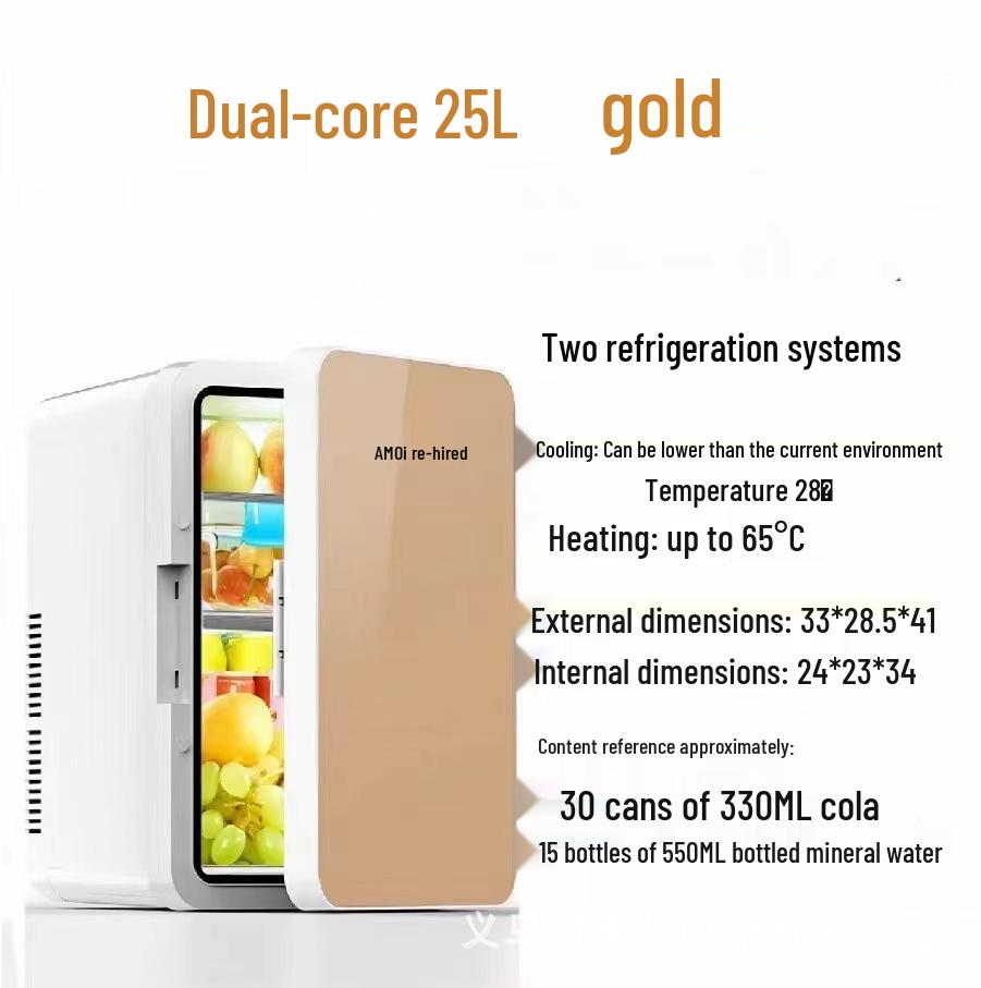 XIAXIN Přenosná mini lednička pro dvojí použití do auta a domů - Kompaktní chladnička na kolej s polovodičovým chlazením