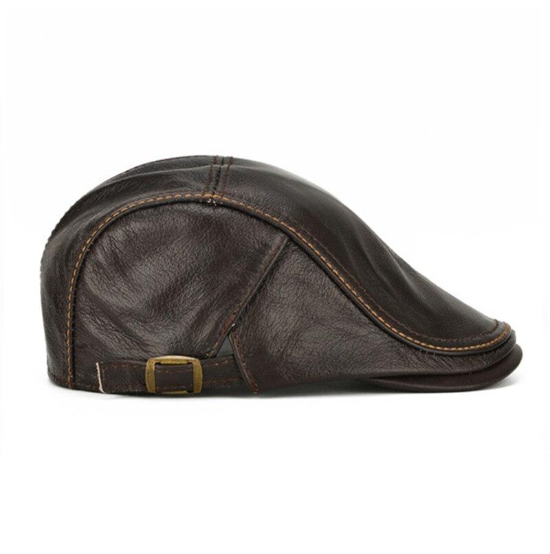 Northwood Solid Genuine Leather Autumn Ainter Berets Cap for Men Warm Beret Hats Flat Beret Cap Bone Brim Hats