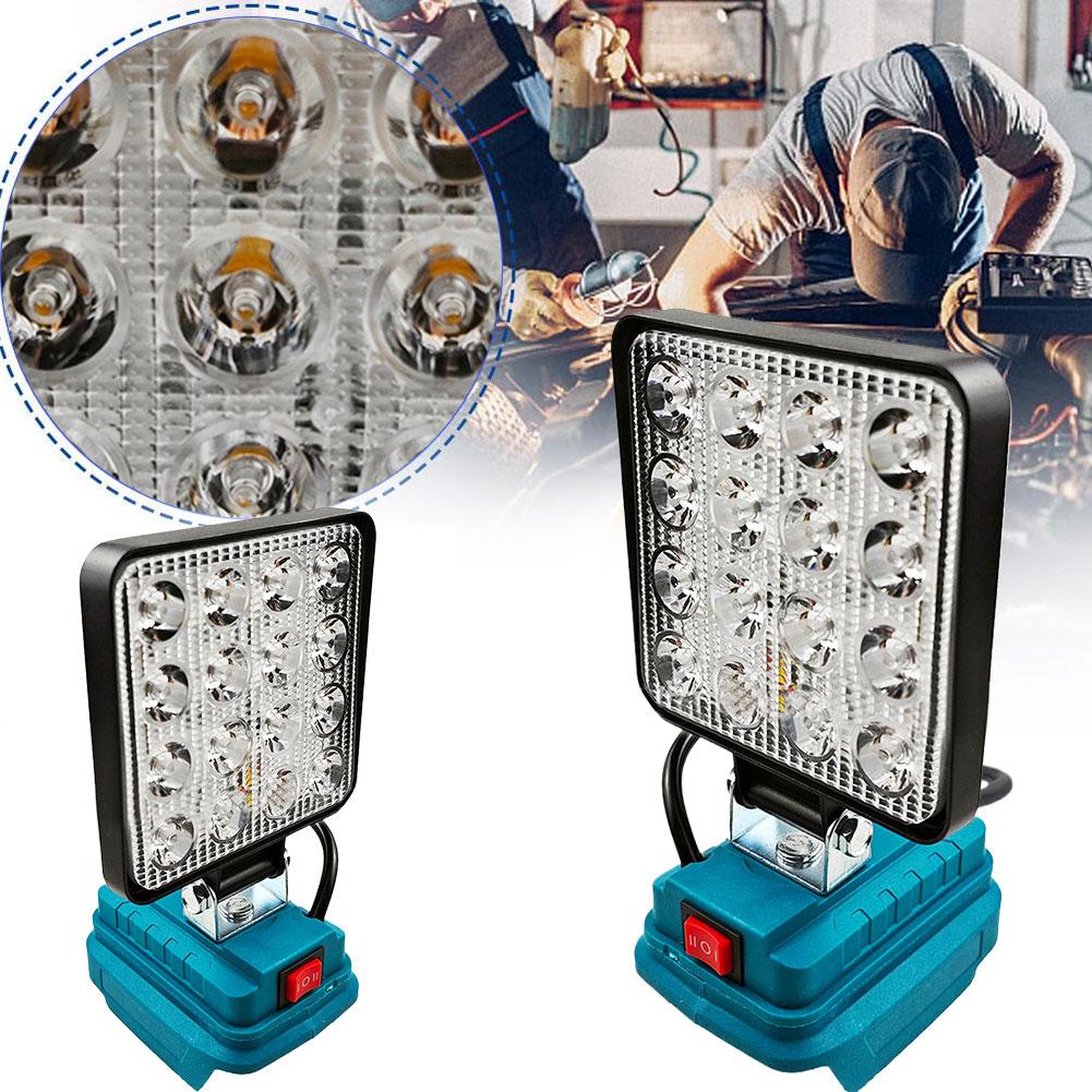 Cordless 4 Inch LED Light Portable Outdoor Spotlight Dual USB Light Lamp Emergency Flashlight For Makita 18V Battery(No Battery)