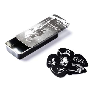 Jim Dunlop Jimi Hendrix Silver Portrait Medium Pick Tin JHPT06M Case (Pick & Set)