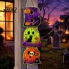 Layered Hanging Seasonal Ornament Halloween Wooden BOO Sign Creative Letter Pendants Vintage Ghost Pumpkin Black Cat