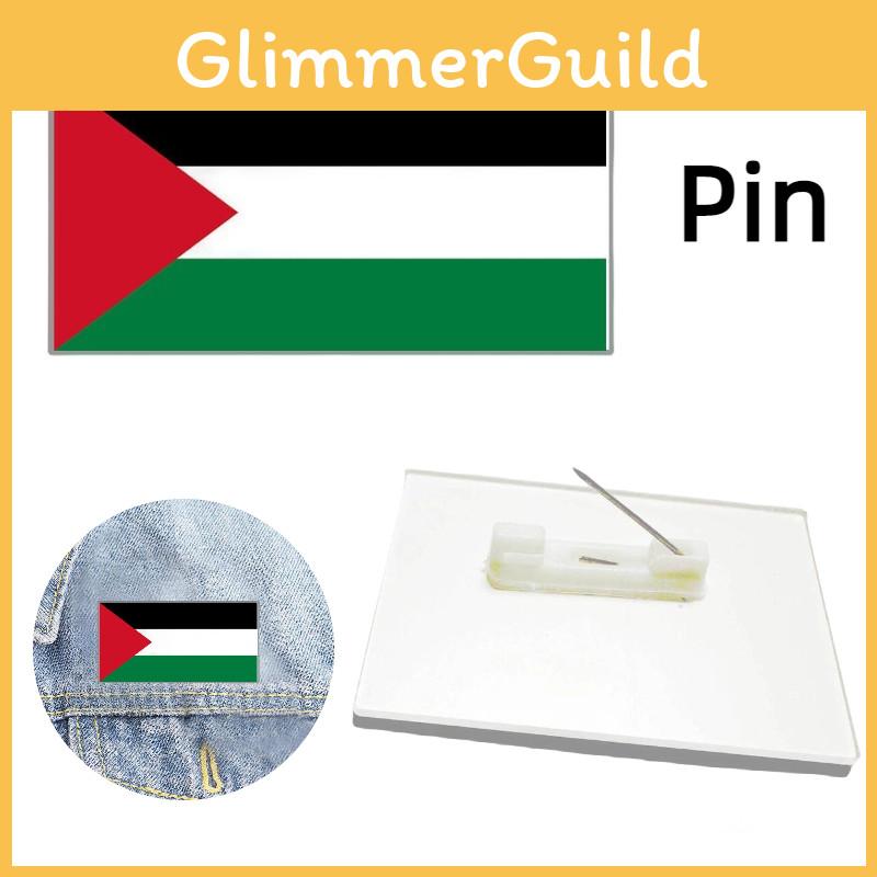Flag Gaza Palestine Brooch Pin Acrylic Badge Clothes Accessories Souvenir Gift