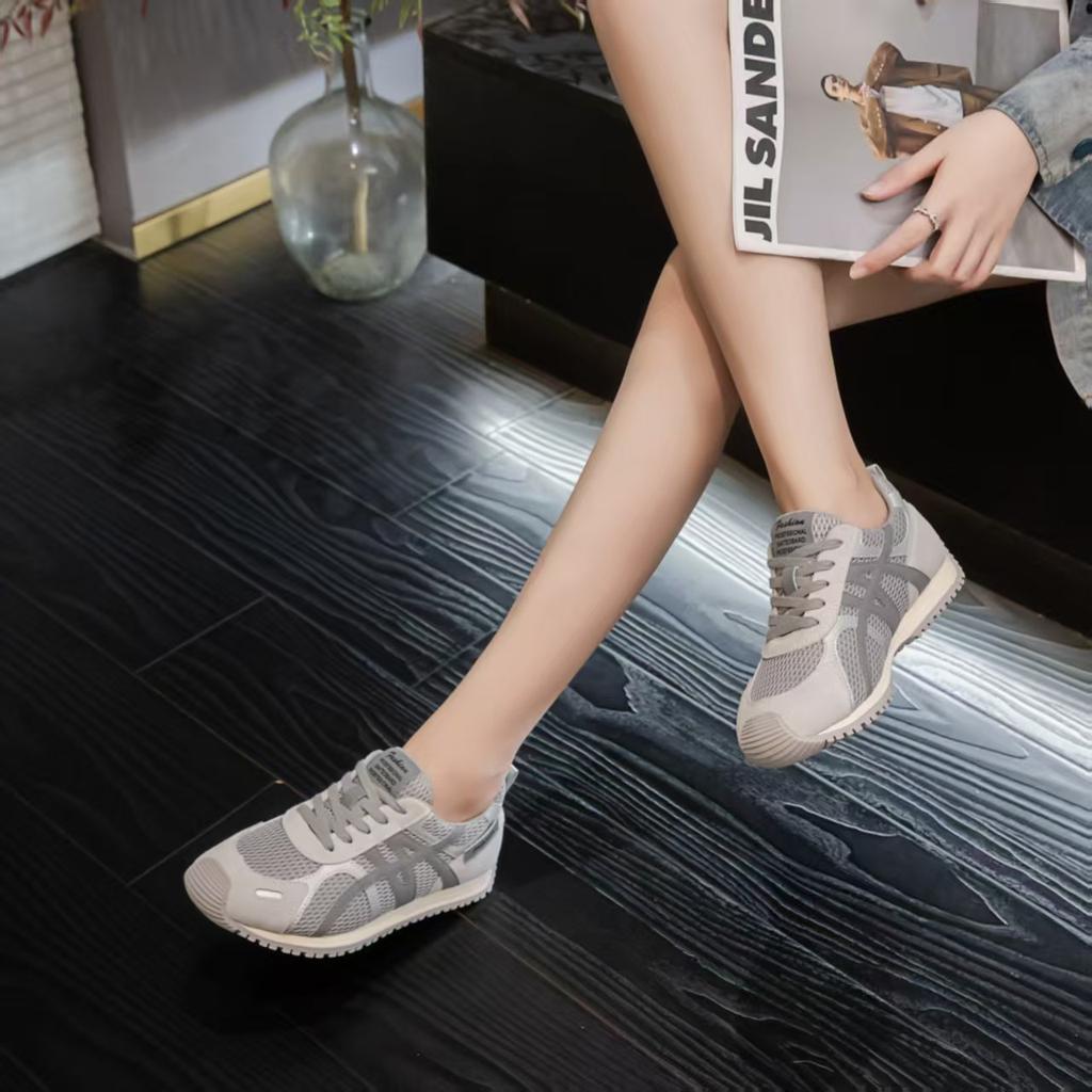 Leather women's little white shoes, new single-net breathable sports and leisure shoes, versatile thick soles