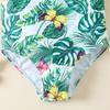 Girls' Floral One-Shoulder Swimsuit - Cute Print Hot Spring Swimwear