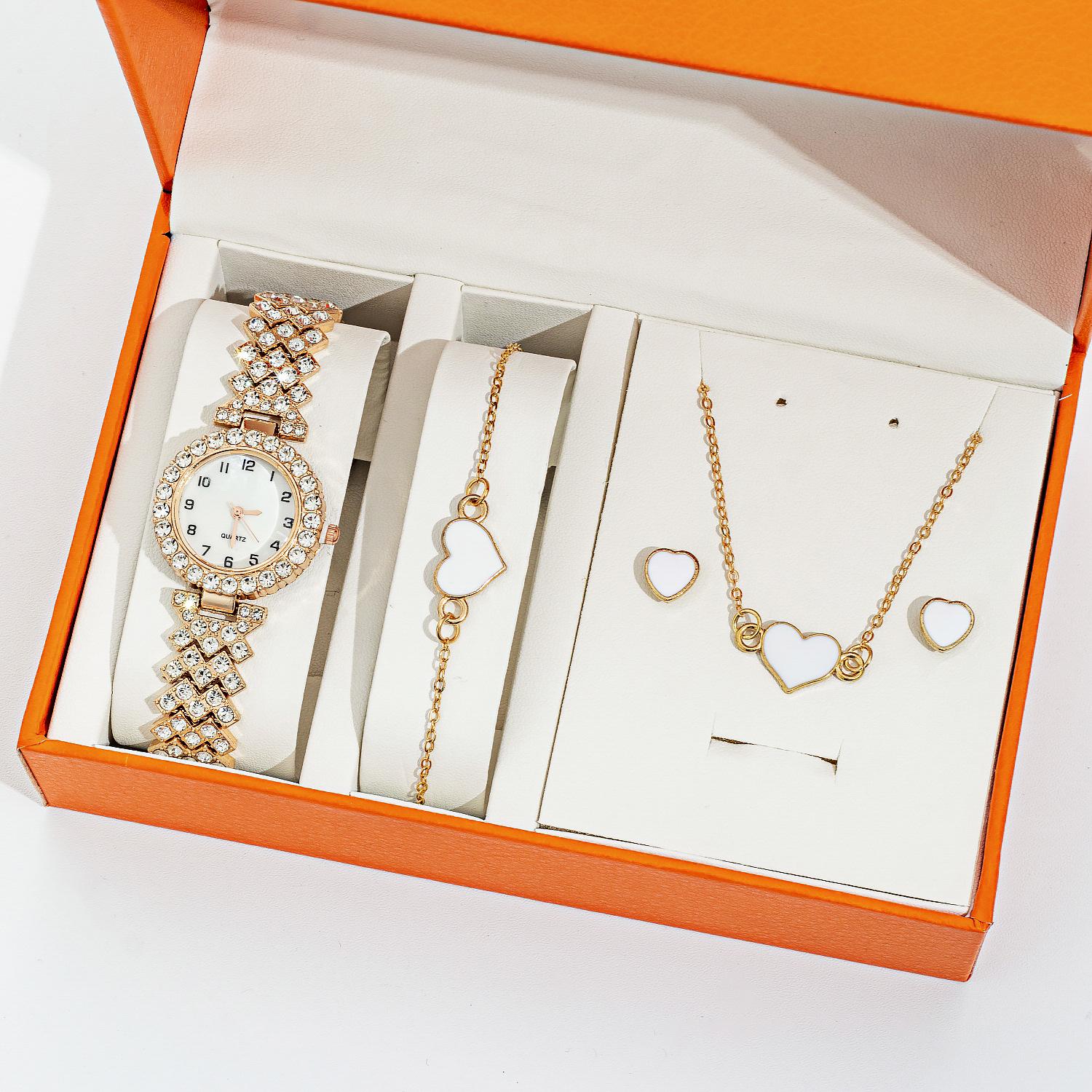 

High-End Ladies Diamond-Studded Butterfly Digital Watch and Necklace Set