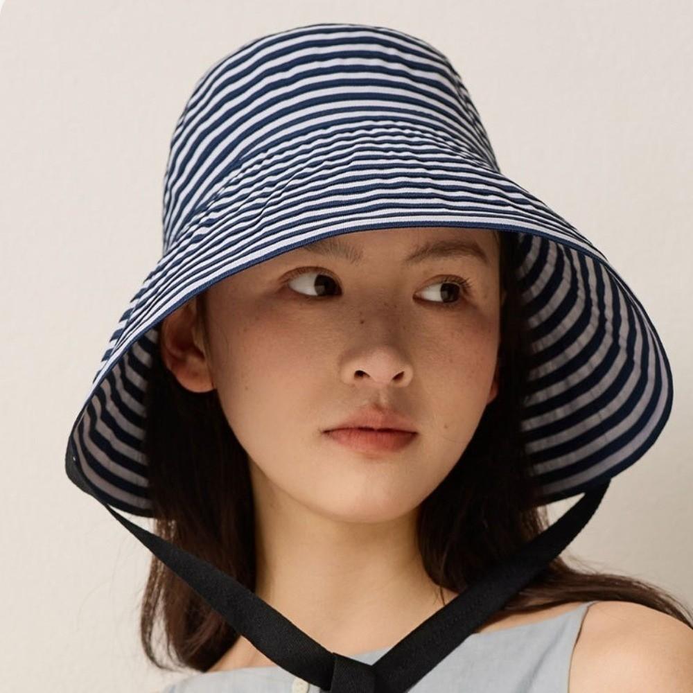 Wide Brim Fisherman Hat Striped UV Protection Hat Fashion Wide-Brimmed Hat  Outdoor Sports