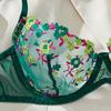 Lace Flower Embroidered Underwear Sexy Women's Bra Set Pure Desire Mesh Seduction Erotic Underwear Set Spot
