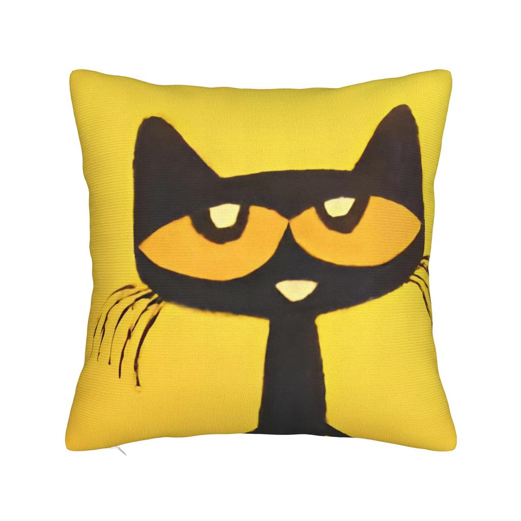 Petes  the Cat  Square Pillow Cases Cartoon  Cushion Cover Novelty Zippered Decorative Pillowcase for Bed X