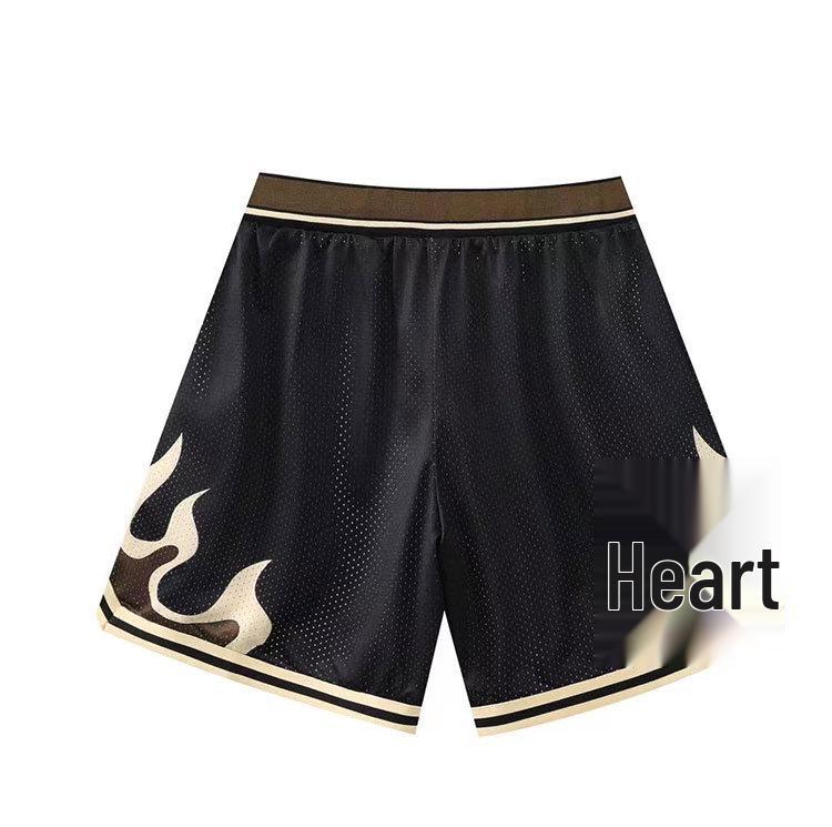 Unisex Sommer Retro Basketballshorts - Atmungsaktives Doppelschicht-Mesh, Knielang & Trendy